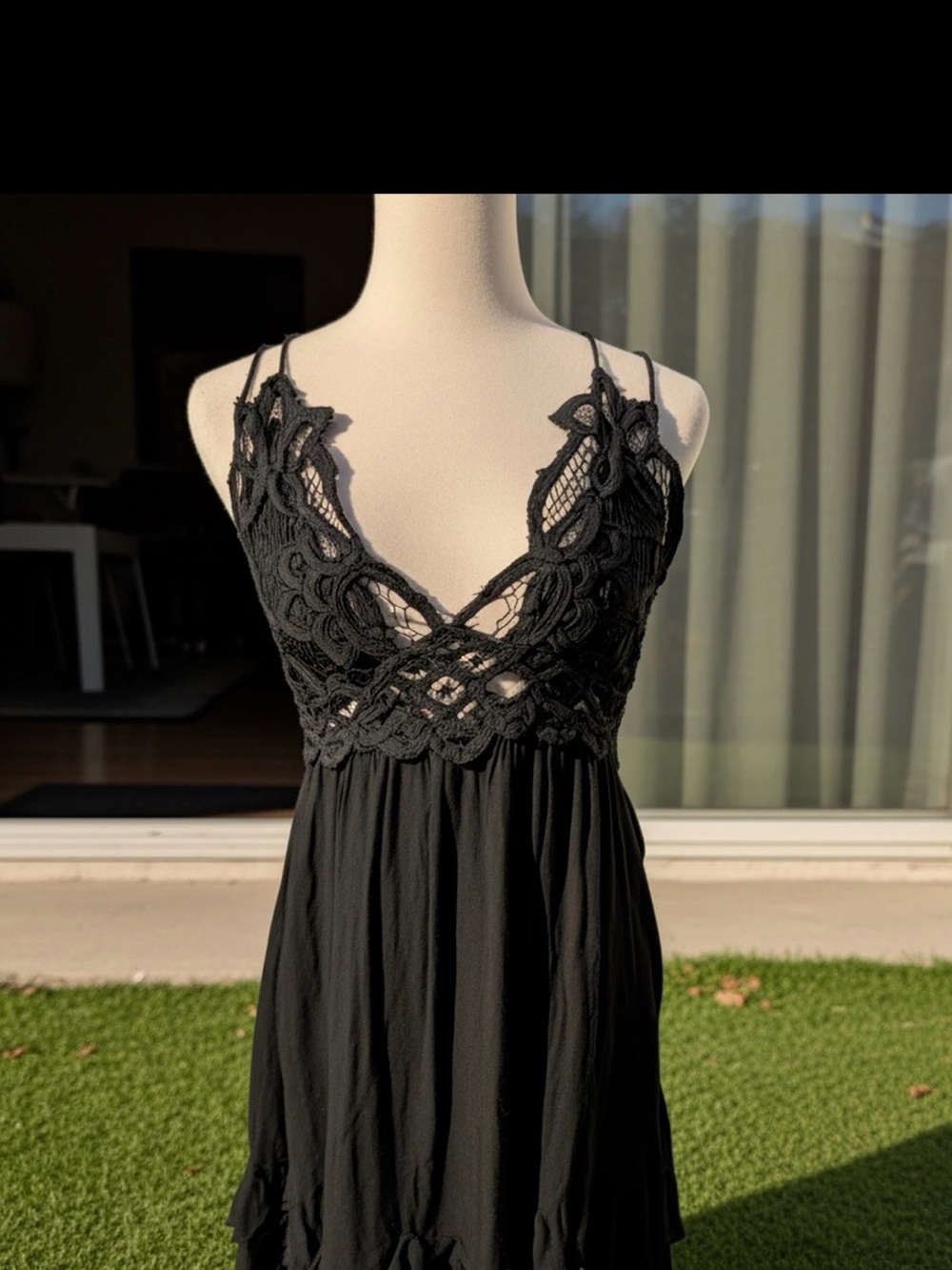 Free People Black Lace High Low Dress
